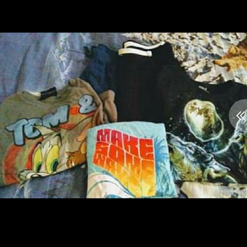 Two pair of toddler shorts an three shirts